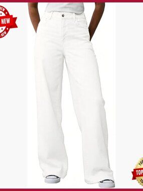 High Waisted Wide Leg Jeans Stretchy Denim Pants Casual Loose Fit